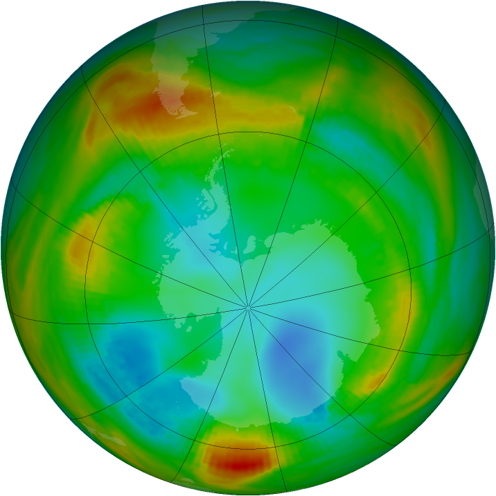 Antarctic ozone map for 30 July 1979